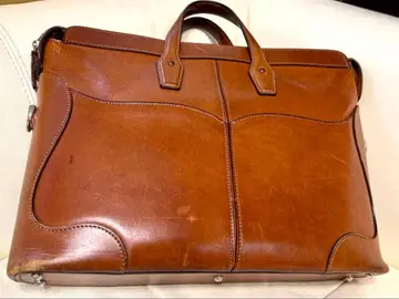 만소 브라운 가죽 비즈니스 백