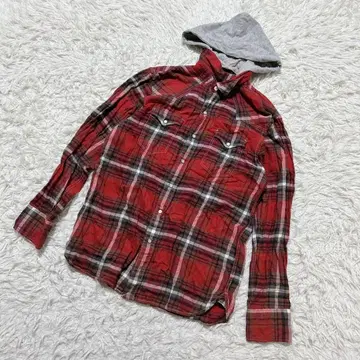 [ c6884 ] 백 넘버 긴팔 셔츠 빨간색 후디