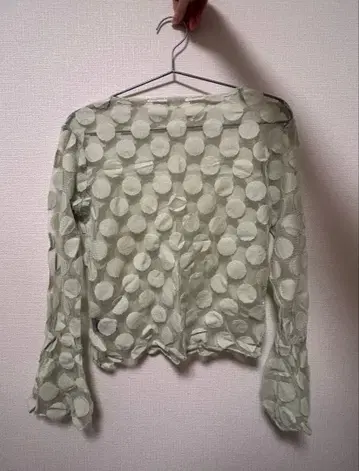 RRR Tokyo 시스루 상의 도트 민트