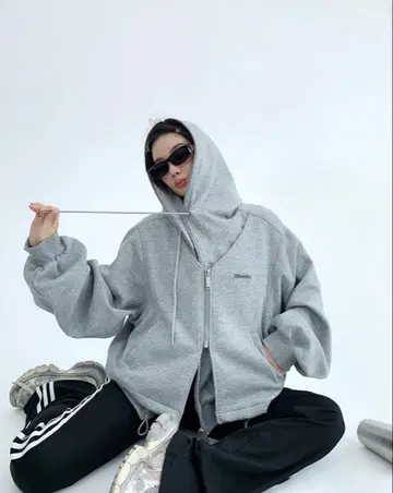 오버 사이즈 풀 집업 후드티