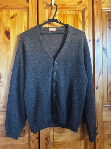 60s Jantzen 브라운 가디건 울 모헤어 알파카