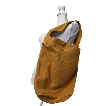 Earth made 면린넨 머스타드 원숄더백