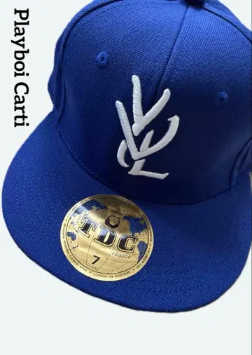YVL Playboi Carti HAT WHITE ON BLUE