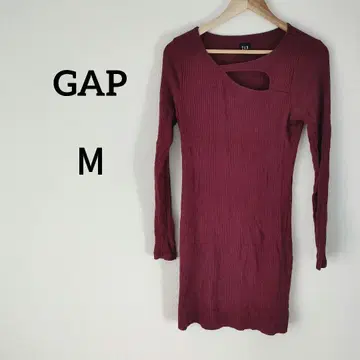 GAP 버건디 리브 니트 원피스 [ M ] 니트 원피스