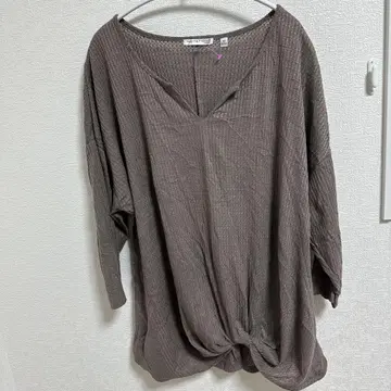 레어 NOTATIONS 브라운 V넥 3X 상의