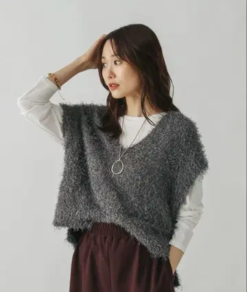 GLOBAL WORK / 보송보송 샤기 베스트 / 긴팔 T