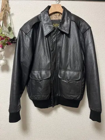 1980년대 A-2 플라이트 자켓 리얼 가죽 천연 가죽