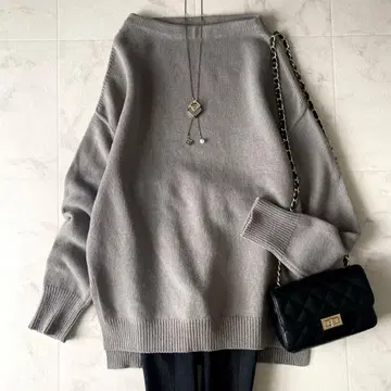 컨디션 최상 두지엠 클라세 캐시미어 혼방 아제 편직 보트넥 니트