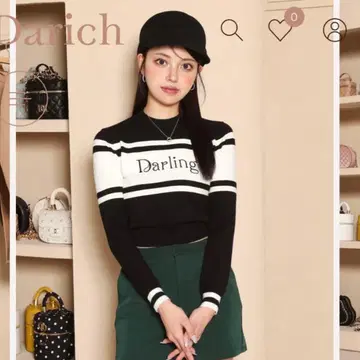 다리치 Darich Darling 라인 자카드 니트탑