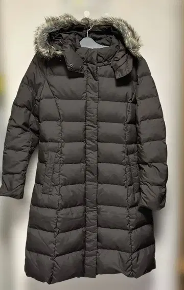 유니클로 롱 다운 코트 L 다운 90% 후드 탈부착