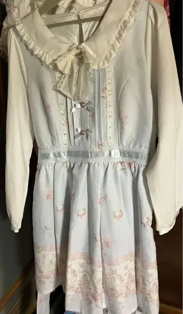 리즈리사 cupcake bunny 패턴 원피스 블루 사이즈 0