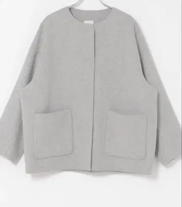 택 포함 미사용 새상품 울 리버 노카라 미들 코트