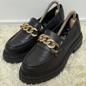 [ 새상품급 ] kmb 유나이티드 애로우즈 빅 체인 로퍼 가죽 블랙