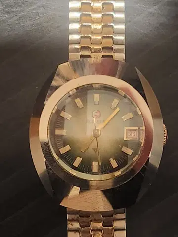 RADO 아날로그 손목시계 골드/그린