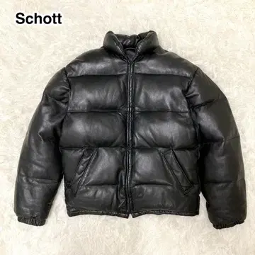 새상품급 Schott 가죽 다운 자켓 2140 미국제 블랙 무지 38