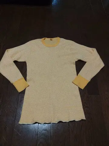 Hanes 써멀 L 롱T 내의 70S 옐로우 컬러 구제 의류 빈티지