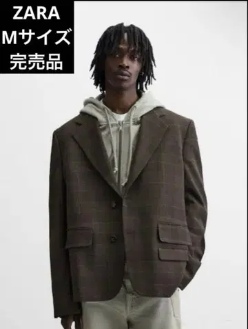 ZARA 체크 무늬 테일러드 자켓 M 사이즈