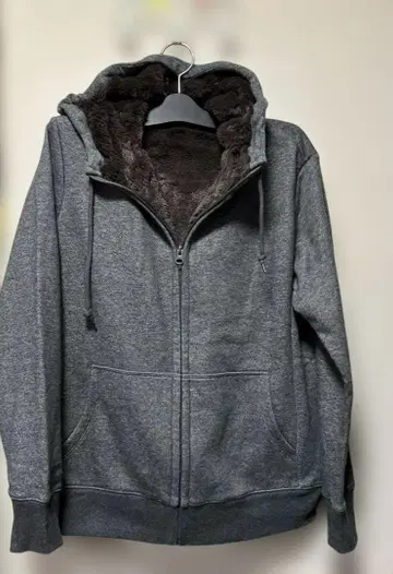 유니클로 보아 안감 맨투맨 풀 집업 후드티 XL