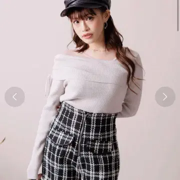 LIP SERVICE 시어 레이어드 리브 니트 (아이보리) F