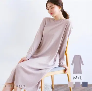 M/L 티셔츠 원피스 모브 핑크