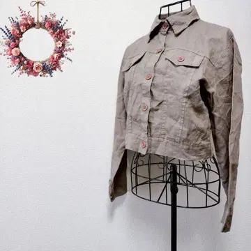 이탈리아제 린넨 자켓 짧은 기장 라이트 아우터 Y2K 그런지 00s