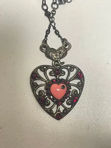 빈티지 BELLADONNA 베라돈나 하트 목걸이 빨간색
