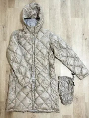 montbell 퀼팅 롱 자켓 S 베이지