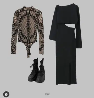 [ LVEU. ] 변형 도킹 맨투맨 원피스 (상의 포함)