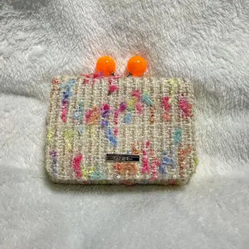 니코앤드 niko and - 비즈 트위드 가마구치 삼단 지갑