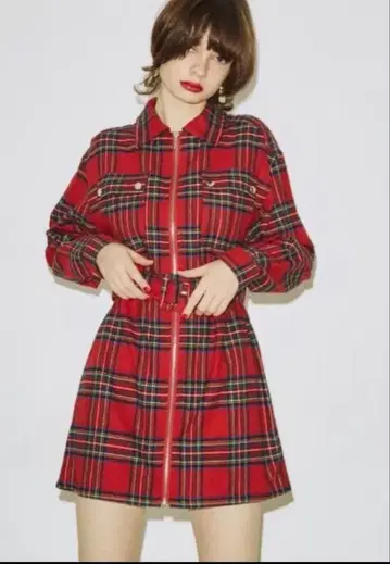 jouetie 프론트 지퍼 미니 원피스