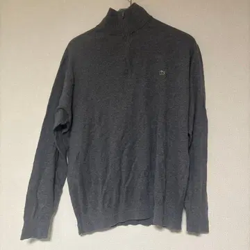 LACOSTE 그레이 하프 지퍼 스웨터 사이즈 6