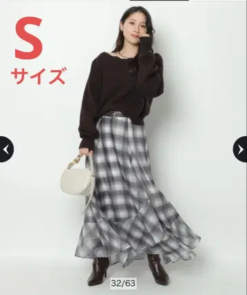 아푸와이저 리셰 벨트 부착 이레헴 에어리 체크 스커트 S 사이즈