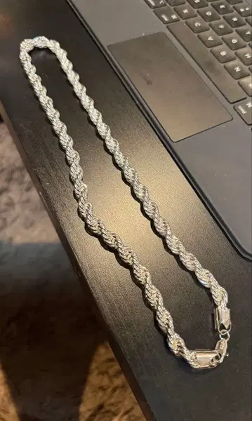 단기 판매 초와이드 실버 925 트위스트 체인 목걸이 8mm