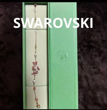 새상품급 SWAROVSKI 플라워 모티브 팔찌 박스 있음 핑크 꽃