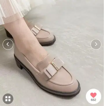 RANDA/리본 부품 힐업 로퍼