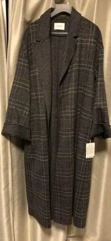 시착만 한 상품 오버 사이즈 체스터 코트 체크