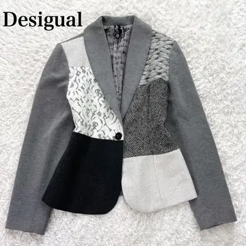 새상품급 Desigual 데시구알 패치워크 테일러드 자켓 이소재