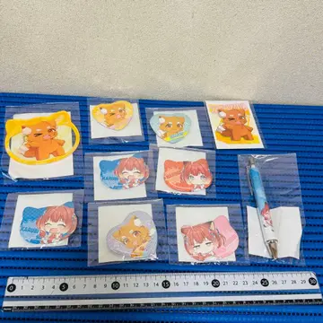 아카미 카루비 오와라이 카루비 세가 럭키 쿠지 캔뱃지 볼펜 세트 y