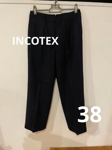 INCOTEX 네이비 턱 팬츠