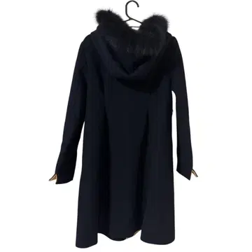 네이비 퍼 롱 코트