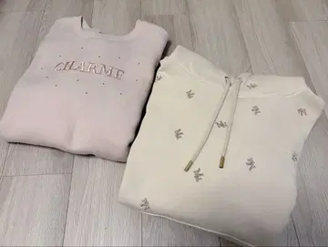 미셸 마카롱 MM 로고 후디 원피스 비쥬 로고 맨투맨 원피스