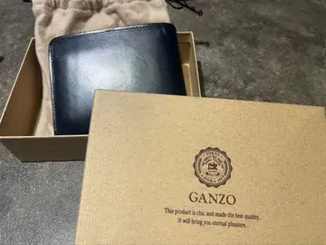 GANZO 네이비 브라이들 가죽 접이식 지갑