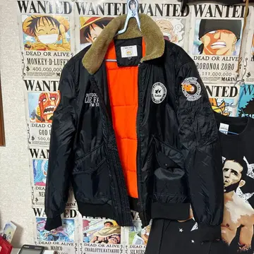 MA-1 블랙 자켓 오렌지 라이너