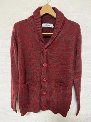 레드 계열 숄카라 가디건 M 사이즈
