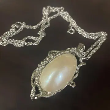 오팔 펜던트 목걸이 실버