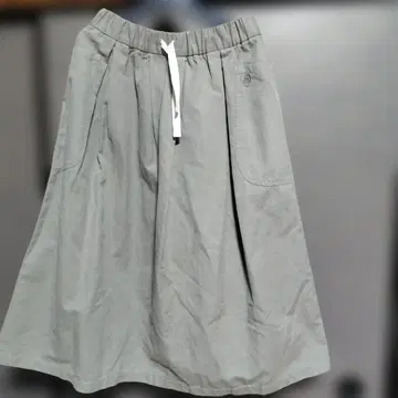 오르치발 카키 플레어 스커트 허리밴딩