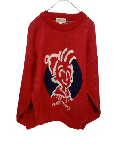 [ N0050 ] 90s 레드 니트 스웨터 L Favorite Peter