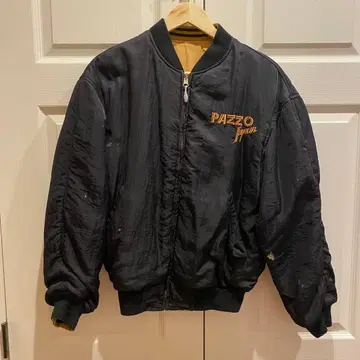 구제 의류 리버서블 블루종 자수