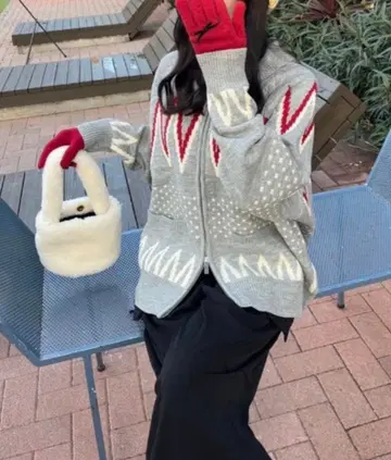 더블 지퍼 코위찬 니트 가디건