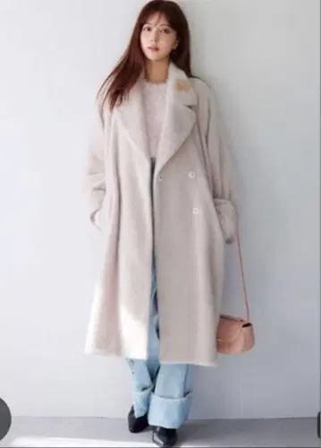 SNIDEL 샤기 코쿤 코트 BEG 사이즈 1